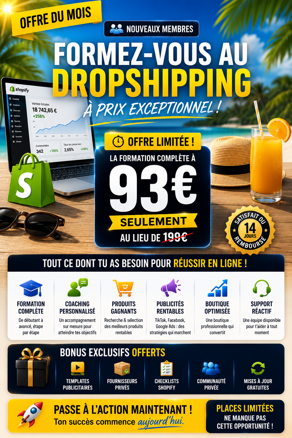 ☀️ Offre du Mois — Lance Ton Business Shopify à Petit Prix
